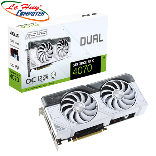Card màn hình - VGA ASUS Dual GeForce RTX 4070 White OC Edition 12GB GDDR6X (DUAL-RTX4070-O12G-WHITE)