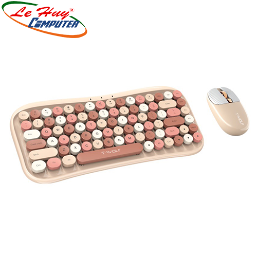 Combo Bàn phím chuột máy tính không dây T-Wolf TF660 URBAN WOMEN (Bluetooth + wireless)