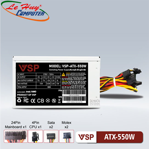 Nguồn máy tính VSP 550W TRAY