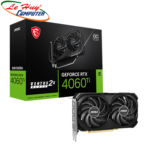 Card Màn Hình - VGA MSI GeForce RTX 4060 Ti VENTUS 2X BLACK 8G OC