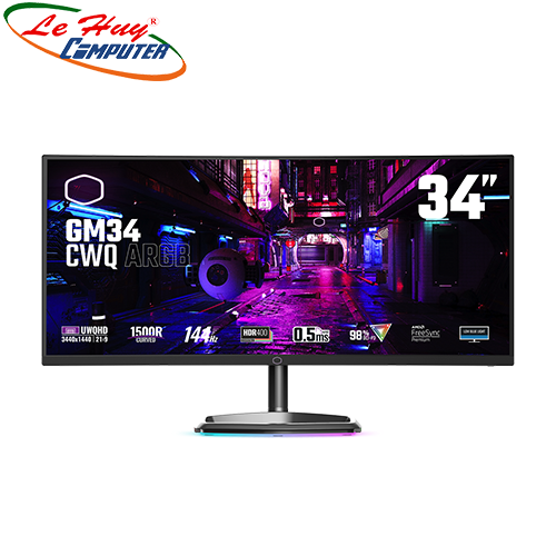 Màn hình cong Cooler Master GM34-CWQA 34inch UWQHD 144Hz 0.5ms Loa VA (CMI-GM34-CWQA-US)