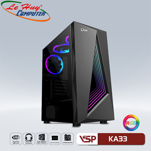 Vỏ máy tính VSP KA33 Đen (No Fan)