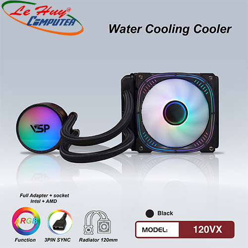 Tản nhiệt nước VSP 120VX Black ARGB