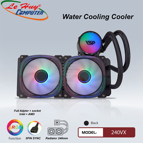 Tản nhiệt nước VSP 240VX Black ARGB