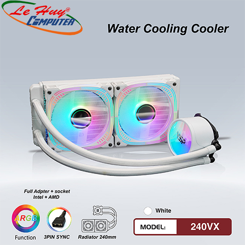 Tản nhiệt nước VSP 240VX White ARGB