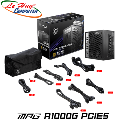 Nguồn máy tính MSI MPG A1000GL PCIE5 1000W 80 Plus Gold Fully Modular