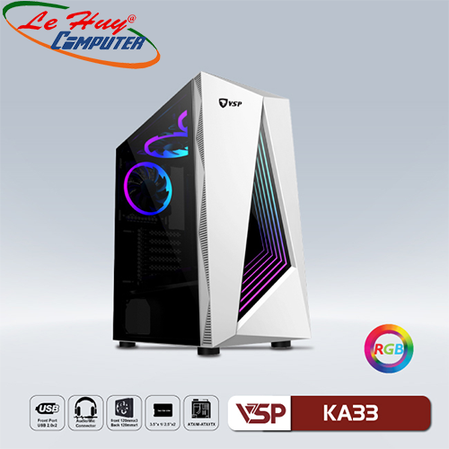 Vỏ máy tính VSP KA33 Trắng (No Fan)