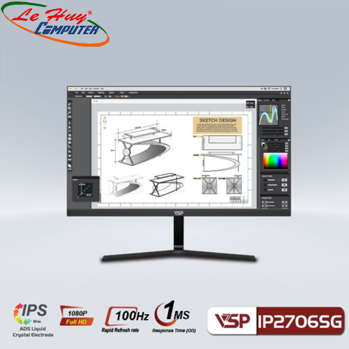 Màn hình LCD 27'' VSP IP2706SG FullHD 100Hz 1ms + Tặng Mouse FD I330H
