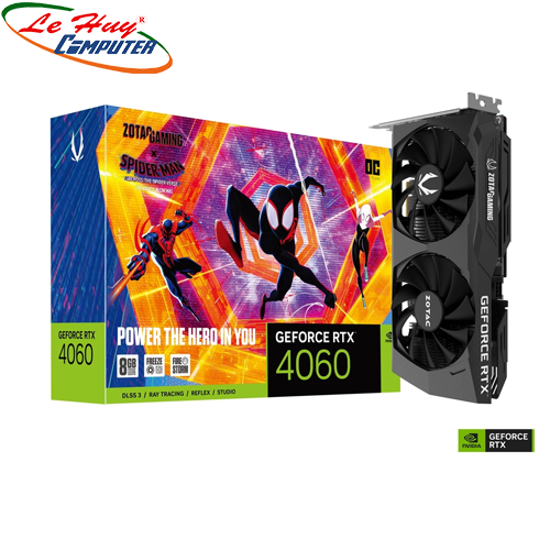 Card Màn Hình - VGA ZOTAC GAMING GeForce RTX 4060 8GB OC Spider-Man™: Across The Spider-Verse Bundle GDDR6 (ZT-D40600P-10SMP)