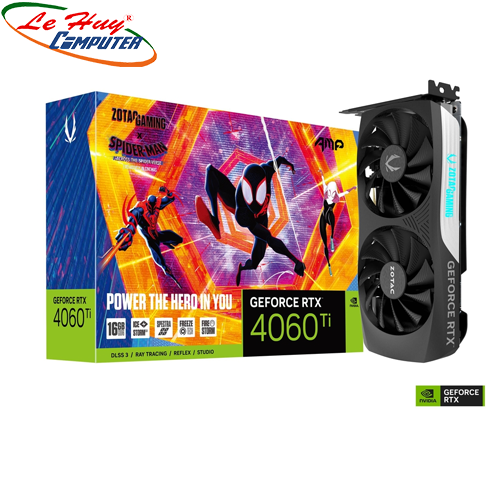 Card Màn Hình - VGA ZOTAC GAMING GeForce RTX 4060 Ti 16GB AMP SPIDER-MAN™: Across the Spider-Verse Bundle GDDR6 (ZT-D40620F-10SMP)