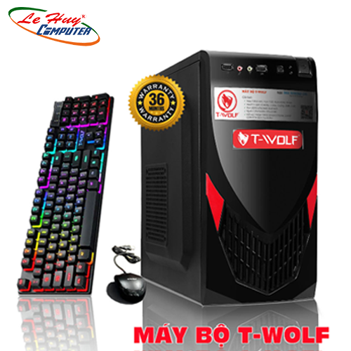 Máy bộ T-WOLF TW12A/Main T-WOLF H510/CPU Intel Core i3-10105/Ram DDR4 KINGMAX 8GB/3200/SSD T-WOLF 256GB/Nguồn T-Wolf TW-P350+Tặng bộ phím chuột T-Wolf TF200