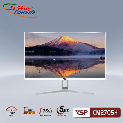Màn hình LCD cong 27 INCH VSP CM2705H FullHD 75Hz Trắng + Tặng Mouse FD I330H