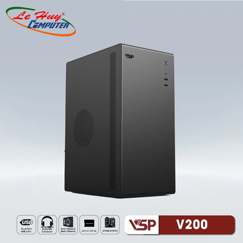 Vỏ máy tính VSP V200 Black(Đen)