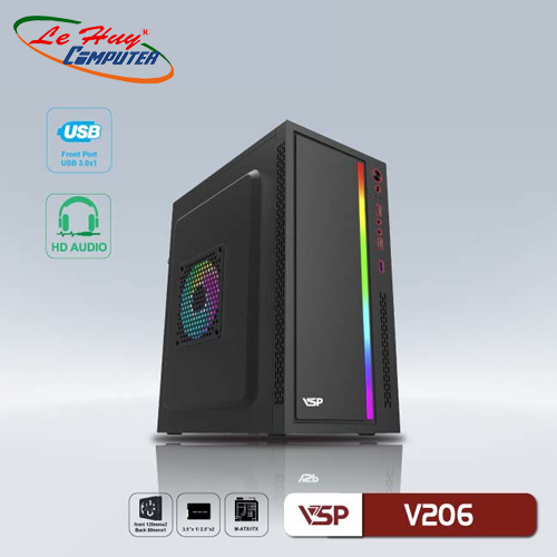 Vỏ máy tính VSP V206 Đen