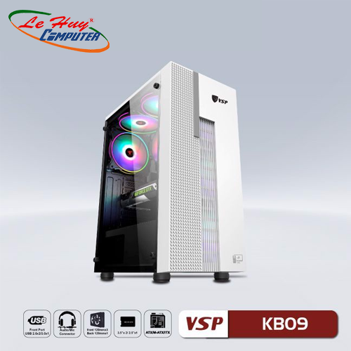 Vỏ máy tính VSP KB09 White (No Fan)