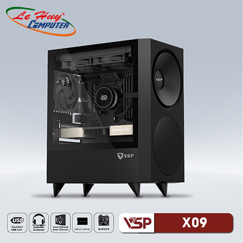 Vỏ máy tính VSP X09 Đen (No Fan)