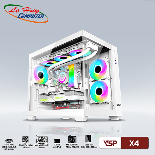 Vỏ máy tính VSP AQuanaut X4 Trắng (No Fan)
