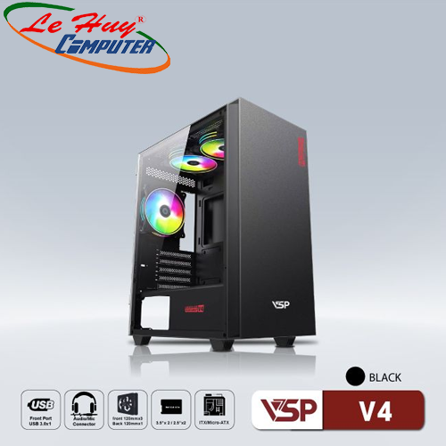 Vỏ máy tính VSP V4 Đen