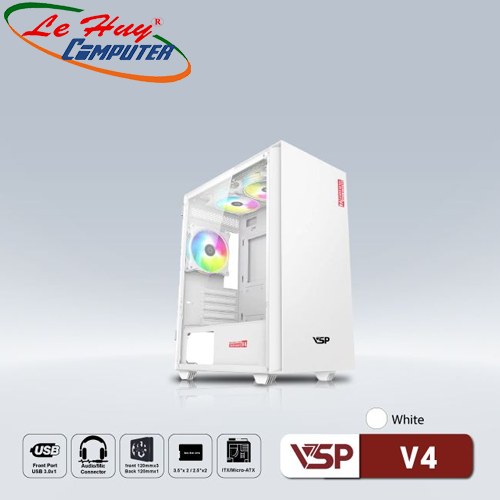 Vỏ máy tính VSP V4 Trắng