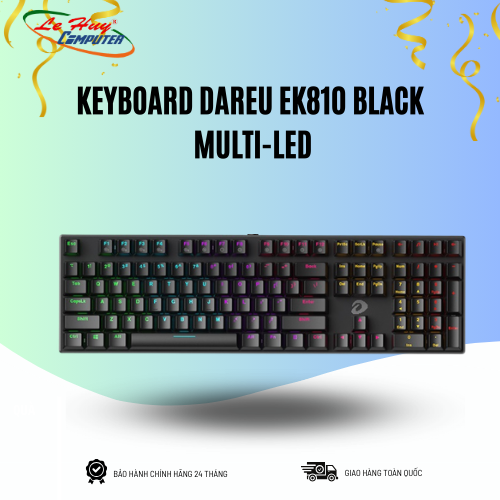 Bàn phím cơ Dareu EK810 Black Multi-LED (Blue/Red/Brown Switch)