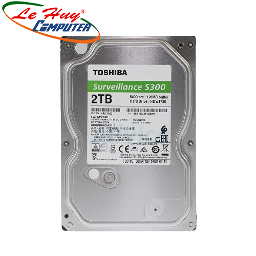 Ổ cứng HDD TOSHIBA Surveillance S300 2TB 3.5 inch Sata 3 5400RPM 64Mb Cache HDWT720UZSVA