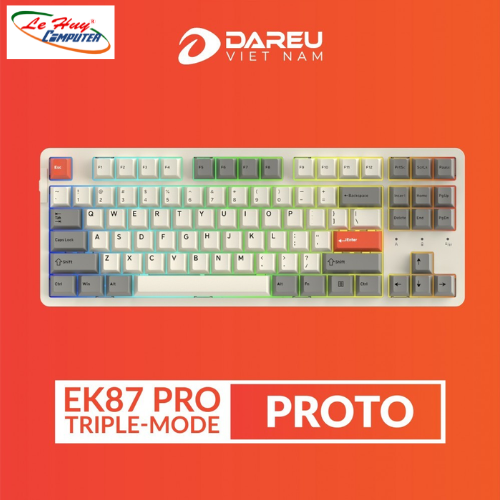 Bàn phím cơ không dây DAREU EK87 PRO – PROTO (Triple Mode, Cherry PBT Double Shot, Gasket Mount, RGB)