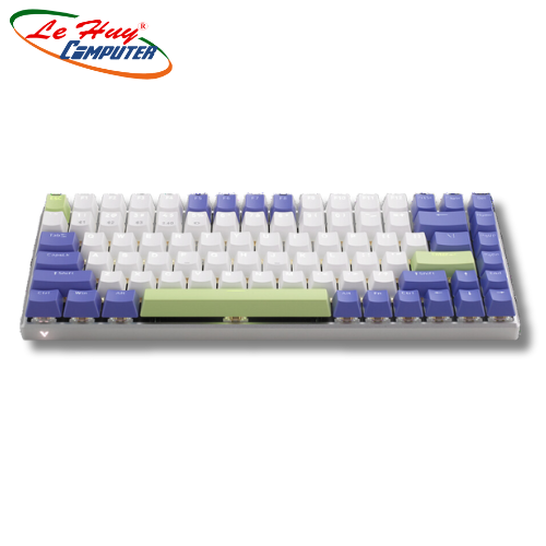Bàn phím cơ đa kết nối V700-8A US_ White Purple_FL (Blue Switch)