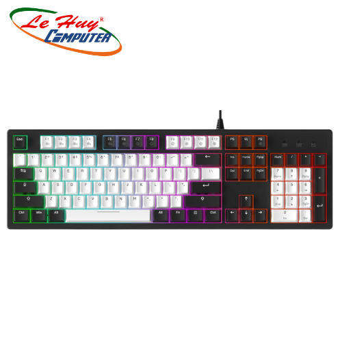 Bàn phím cơ EK104 White Black Dream switch