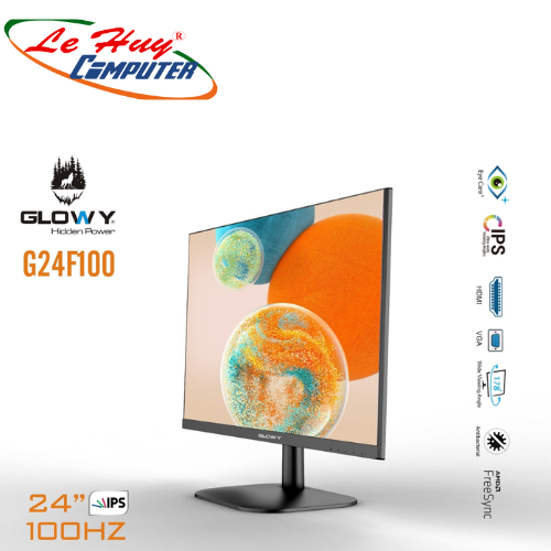 Màn hình LCD 24 GLowy G24F100 100Hz Chính hãng (IPS - VGA, HDMI, 1920x1080, 100Hz, 3 cạnh viền mỏng, Kèm cáp HDMI, Treo tường)