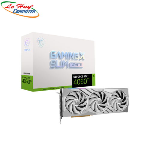 Card Màn Hình - VGA MSI Geforce RTX 4060 Ti GAMING X SLIM WHITE 8G