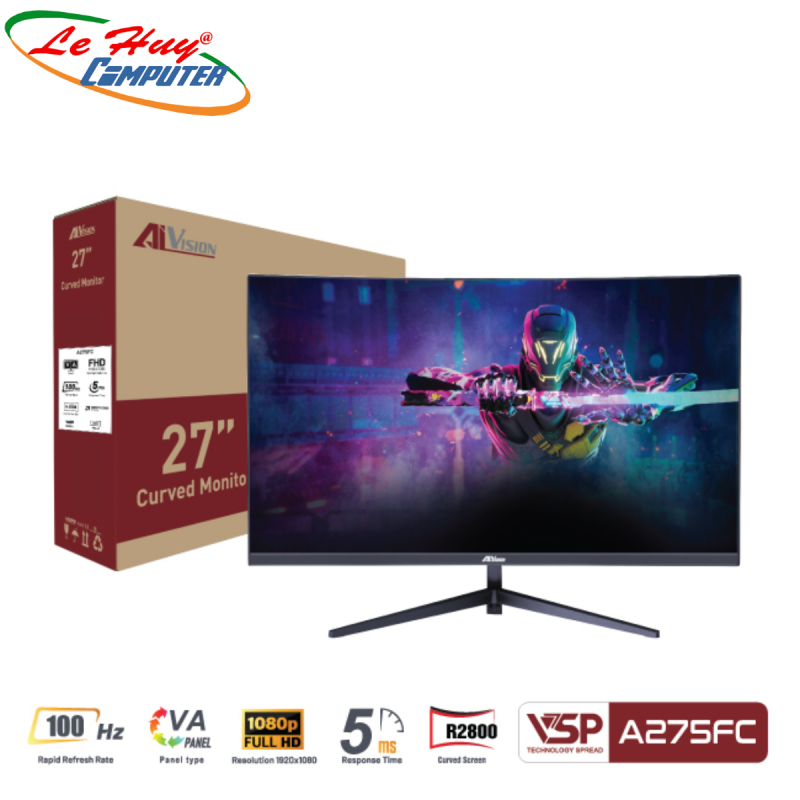 Màn Hình Cong AIVISION A275FC (27inch | FHD | VA | 100Hz | 5ms) - Black