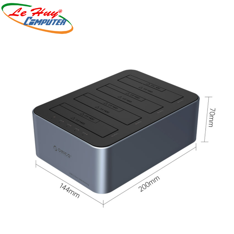 Đế Cắm Ổ Cứng (Docking) ORICO 6656C3-C-EU-GY-BP 4 khe cắm TypeC USB 3.2 Gen1