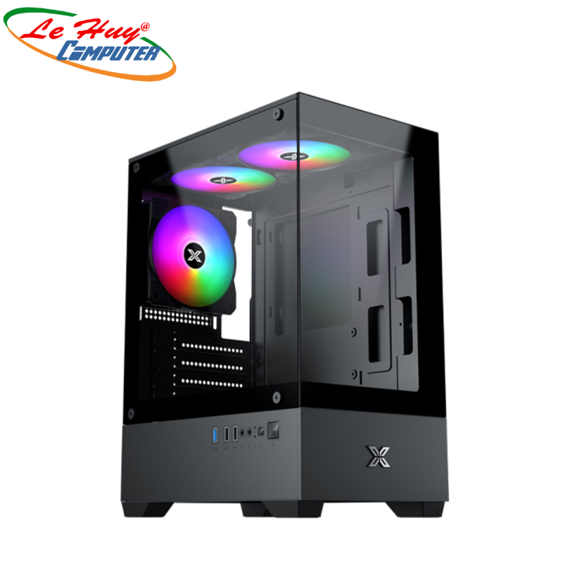 Vỏ Máy Tính Case Xigmatek VIEW II 3F Black - EN46247 (m-ATX, Sẵn 3 fan RGB)
