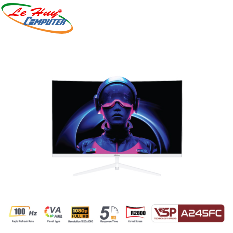 Màn hình cong AiVision A245FC (24inch | FHD | VA | 100Hz | 5ms) - White