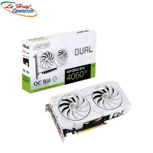 Card màn hình - VGA ASUS RTX4060TI O8G DUAL-EVO-WHITE (DUAL-RTX4060TI-O8G-EVO-WHITE)