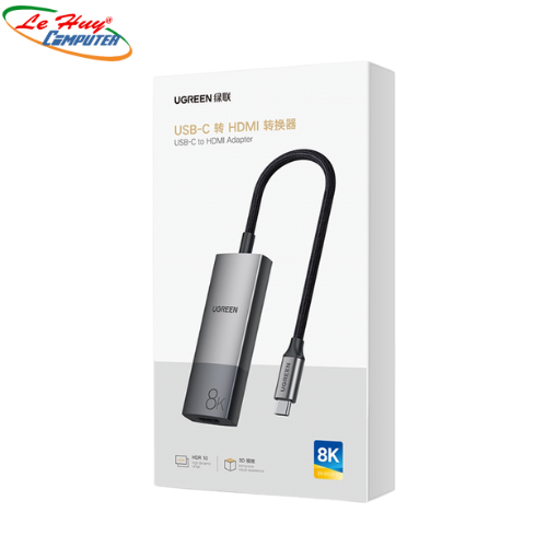 Cáp chuyển đổi Ugreen 50338 CM491 (USB-C sang HDMI, 7cm, 8K 60Hz)