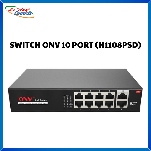 Thiết bị chuyển mạch Switch ONV-H1108PSD 10-Ports 10/100Mbps