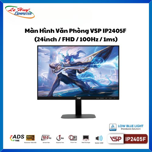 Màn Hình Máy Tính Văn Phòng VSP IP2405F (24inch / FHD / 100Hz / 1ms) Black