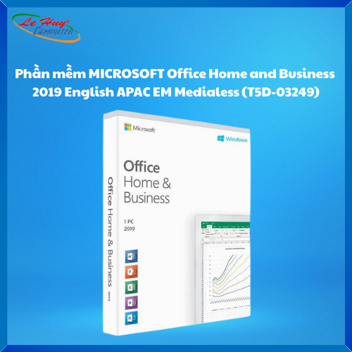 Phần mềm MICROSOFT Office Home and Business  2019 English APAC EM Medialess (T5D-03249)