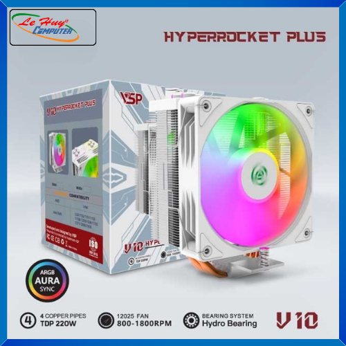 Tản Nhiệt Khí VSP V10 HYPERROCKET PLUS White