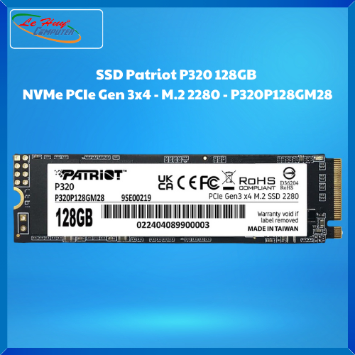 Ổ cứng SSD Patriot P320 128GB NVMe PCIe Gen 3x4 - M.2 2280 - P320P128GM28