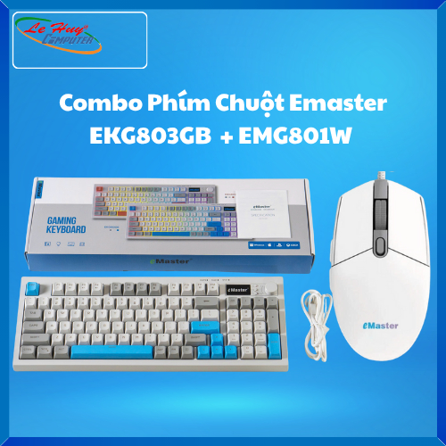 Combo Phím Chuột Emaster Có Dây EKG803GB  + EMG801W