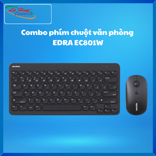 Combo phím chuột văn phòng  EDRA EC801W Black