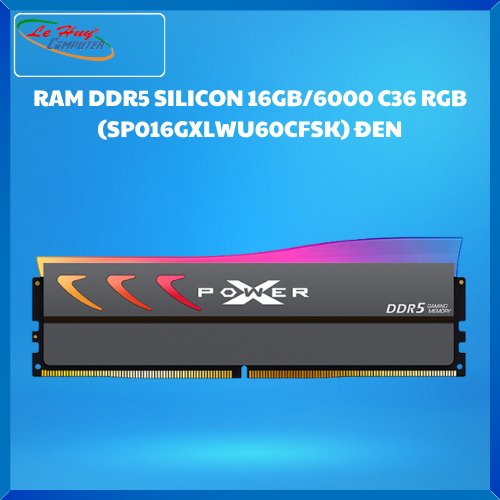 Ram Máy Tính SILICON DDR5 16GB/6000 C36 RGB (SP016GXLWU60CFSK) Black