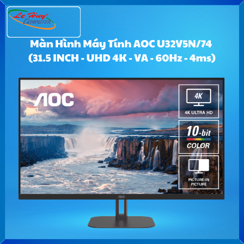 Màn Hình Máy Tính AOC U32V5N/74 (31.5 INCH - UHD 4K - VA - 60Hz - 4ms)