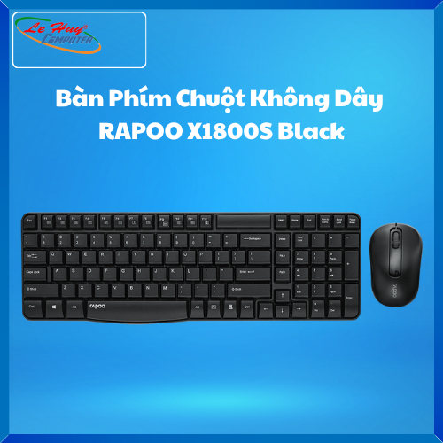 Combo Bàn Phím Chuột Không Dây  RAPOO X1800S Black