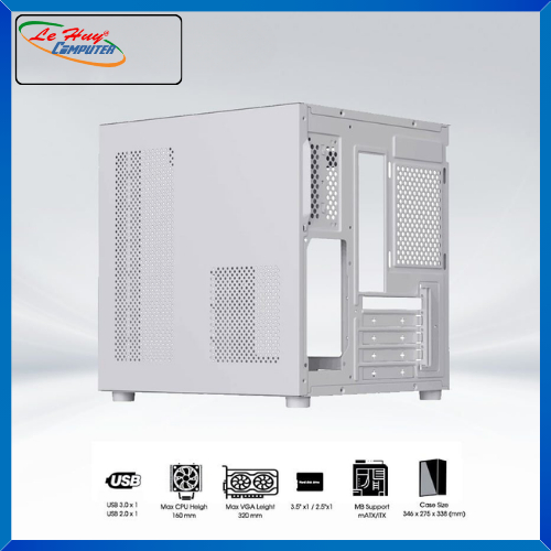 Vỏ Máy Tính COOLERPLUS CUBIC WT86 (White)