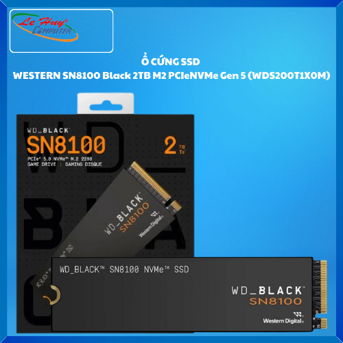 Ổ cứng SSD WD Black SN8100 2TB M2 PCIeNVMe Gen 5 (WDS200T1X0M)