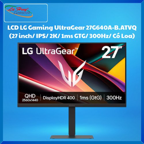MÀN HÌNH MÁY TÍNH LG Gaming UltraGear 27G640A-B.ATVQ (27 inch/ IPS/ 2K/ 1ms GTG/ 300Hz/ Có Loa)