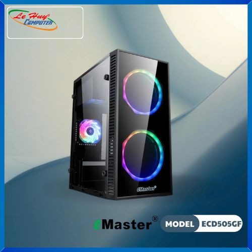 Vỏ máy tính EMASTER ECD505GF Black KÈM 1 FAN 8CM